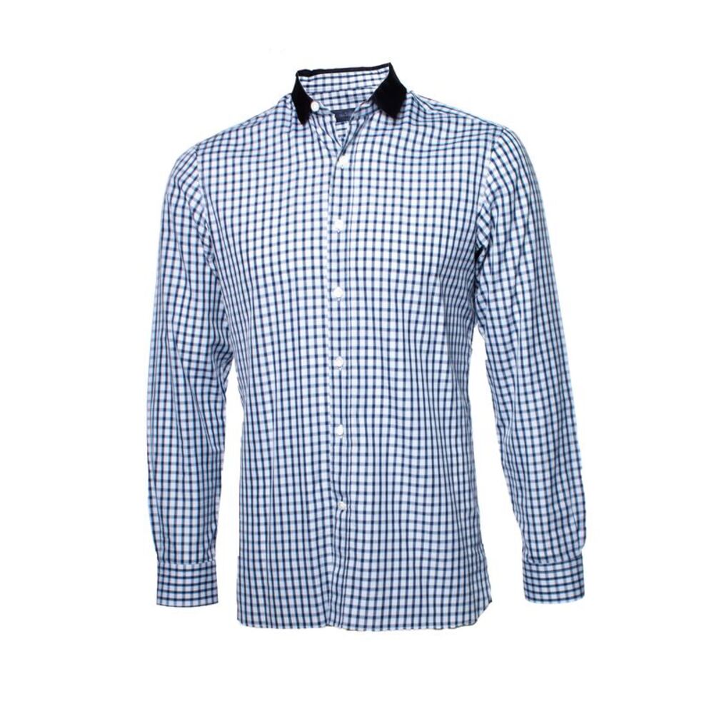 Lanvin, checkered blouse in dark blue